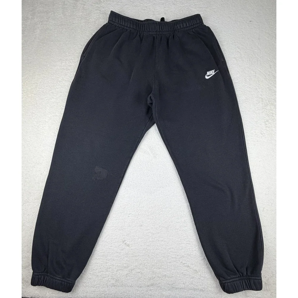 Nike Sweatpants Mens XL Black Joggers Club Fleece Swoosh Logo BV2737-010